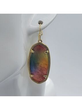 Kendra Scott Elle Earrings Yellow Watercolour Illusion NEW #2901